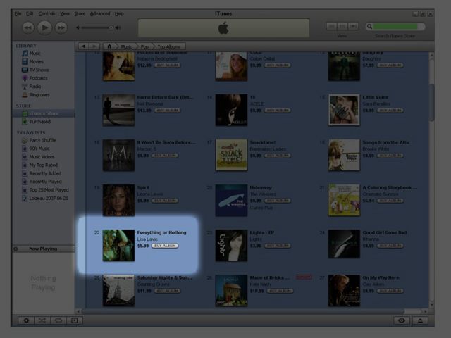 Screen shot: iTunes Top Pop Albums